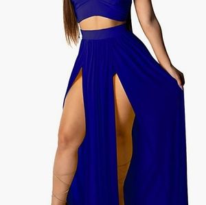 2 pc royal blue Skirt set